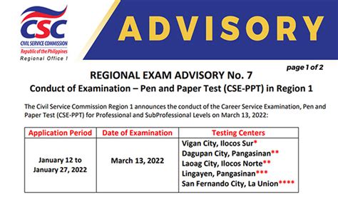 CSC Region I .